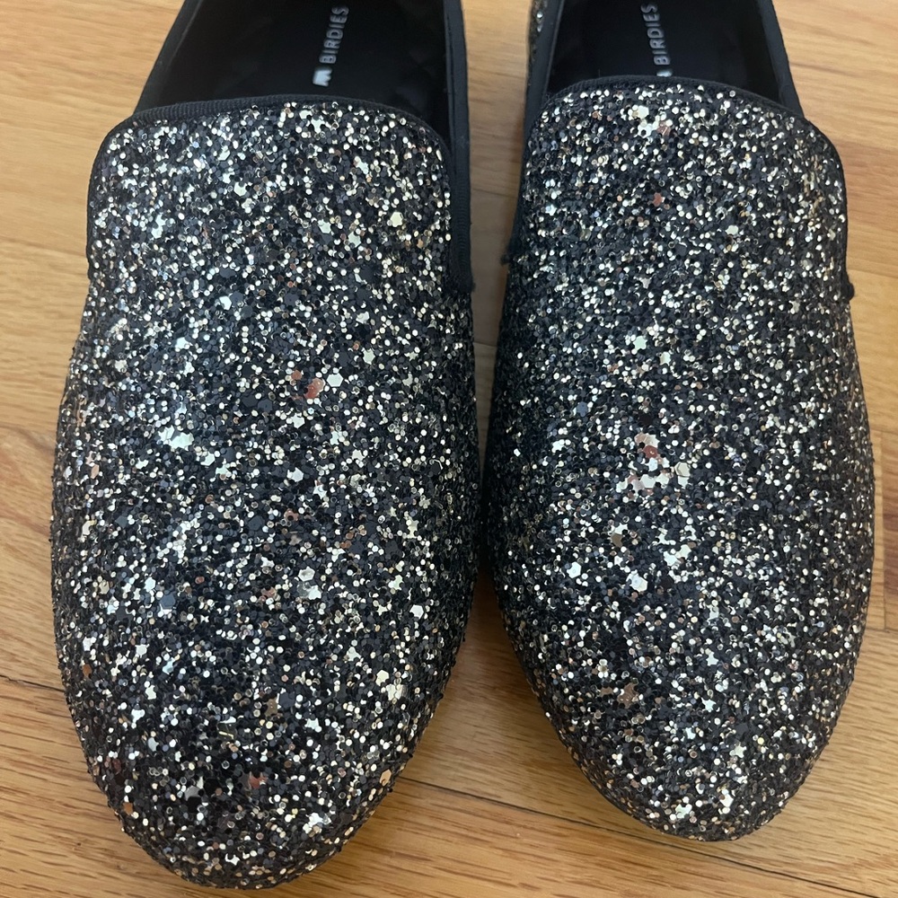 BIRDIES The Starling Slipper Flats in Galaxy Glitter Size 9 - Picture 3 of 9